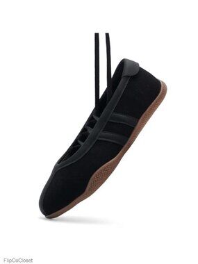 Mary Jane Fashion Sneakers Lace Up Ballet Flats Faux Suede Comfortable Walking
